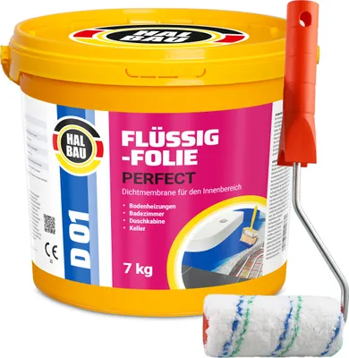 Obrázek produktu pro Sada malířský váleček 10 cm + vnitřní tekutá fólie HALBAU FLÜSSIGFOLIE PERFECT D01 - 7 kg
