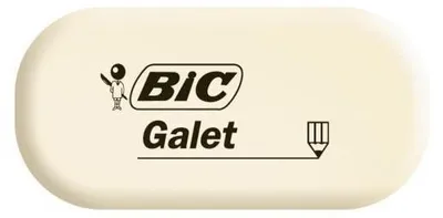 Produktbild von BIC Kautschuk Radierer Galet weiß oval für Bleistifte