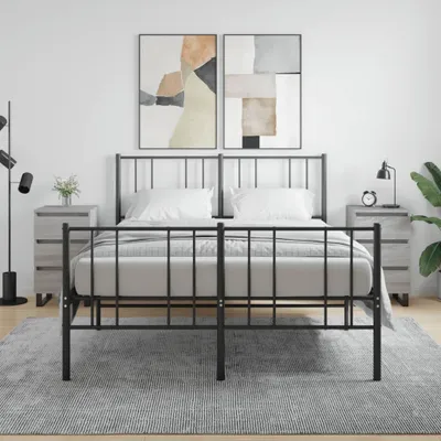 Produktbild von The Living Store Nachttische 2 Stk. Grau Sonoma 40x35x69 cm Holzwerkstoff