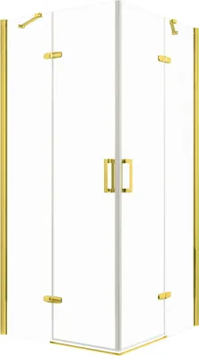 Produktbild von Kerra Flow Gold 90 cm Duschabtrennung mit schräg öffnender Tür