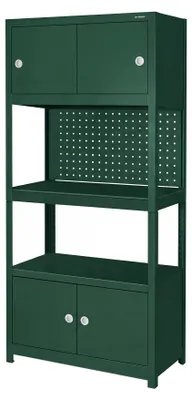Immagine prodotto di Scaffale in metallo con armadietti, verde: JOHNNY, 1800 x 800 x 420 mm