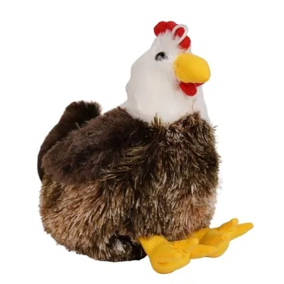 Produktbild von Kuscheltier kleines Huhn mit Sound 20cm Henne Plüschhuhn dunkel Bauernhof Tiere