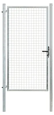 Produktbild von Alberts Wellengitter-Einzeltor mit Zubehör, Breite 100 cm, Höhe 200 cm, feuerverzinkt, zum Einbetonieren, Pfostenstärke 60 mm