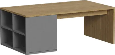 Image de Table basse Vicco Kivo Anthracite 90x50cm avec 4 compartiments ouverts, Model 56375