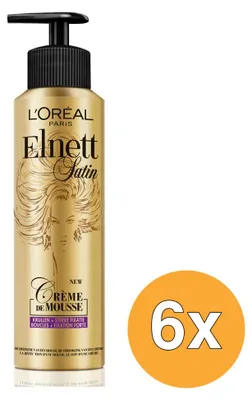 Productafbeelding van 6x L'Oreal Elnett Creme de Mousse 200 ml Krullen