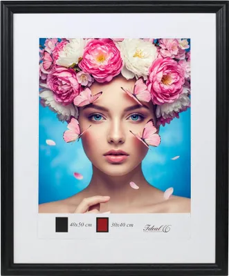 Produktbild von Holzrahmen mit Kunststoffglas Bilderrahmen MDF-Rahmen Collage Wandrahmen Fotorahmen HR-22 - Farbe: Schwarz | Format: 40x50