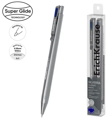 Produktbild von Druckkugelschreiber Silverra Classic Matic 0,35mm 2er Pack Blau
