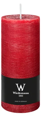 Produktbild von Zylinderkerze/Stumpenkerze - rustikale Kerze - rot - 7 x 16 cm - 66 Brennstunden