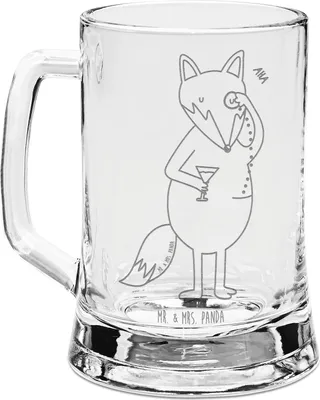 Produktbild von Mr. & Mrs. Panda Krug Fuchs Lord - Transparent - Geschenk, Spruch Lustig, Schick, Neugierig, Bierkrug Mit Gravur, Seidel, Cocktail, Gravierter, Motivation, Humpen