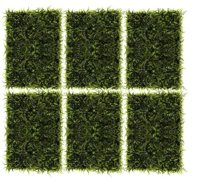 Image de Lot de 6 Panneaux Mur Végétal Artificiel 60 x 40 cm Décoration Murale 1.4 m²