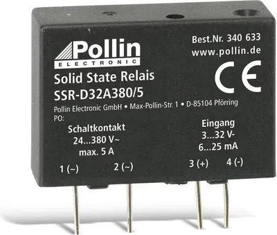 Produktbild von Solid State Relais SSR-D32A380/5 | Geeignet für Printmontage | 3 bis 32 V Steuerspannung | 5 A / 380 V Schaltstrom | Isolationswiderstand 100 MΩ