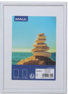 Produktbild von Bilderrahmen Maulart Kunststoff / Kunststoffglas 12,2x17,2cm weiß Packung mit 12 Stück