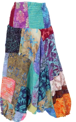 Produktbild von Sommerliche Aladinhose, Patchwork Pluderhose, Hippie Hose - Bunt, Damen, Viskose, Hosen