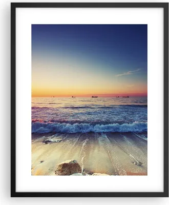 Produktbild von Gerahmtes Poster - Schwarzer Rahmen - Meer Strand Welle - 40x50 cm - Wand Bild - Wanddeko - Wandbilder - Kunstposter - Wandposter - Bilderrahmen - Bilder - Kunstdruck - Wandbild - P2BPA40x50-3613