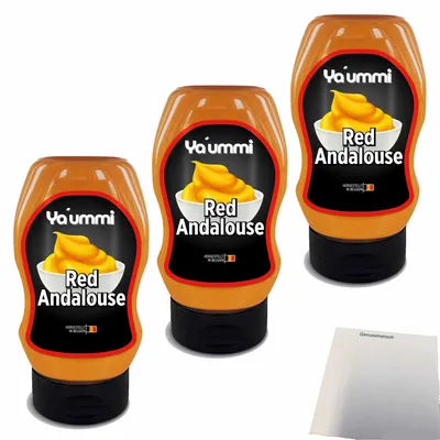 Produktbild von Ya´ummi Red Andalouse 3er Pack (3x300ml Flasche) + usy Block
