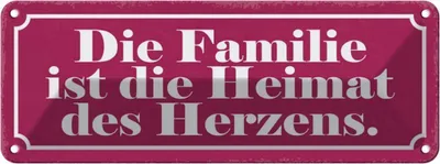 Produktbild von vianmo Blechschild 10x27 cm Familie ist Heimat des Herzens Freunde