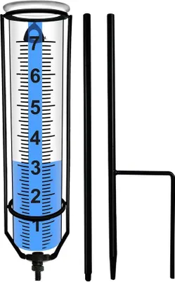 Immagine prodotto di Pluviometro – Misurazione precisa delle precipitazioni – Marchio di qualità – Con picchetto – Ideale per il giardino e l'agricoltura