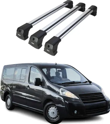 Image de Barres De Toit Transversales pour Fiat Scudo 2006-2016 Alu Gris 3 Pcs