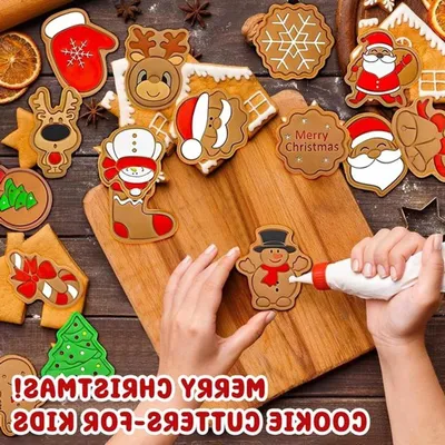 Set von 8 Weihnachts-Ausstechformen - 3D Ausstechformen für Fondant und Tortendekoration