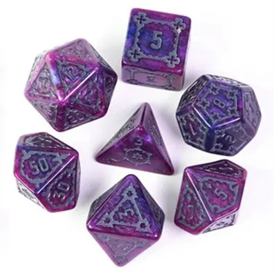 Produktbild von HOT Games Würfelset Jumbo Schloss Lila 7-teilig Rollenspiel