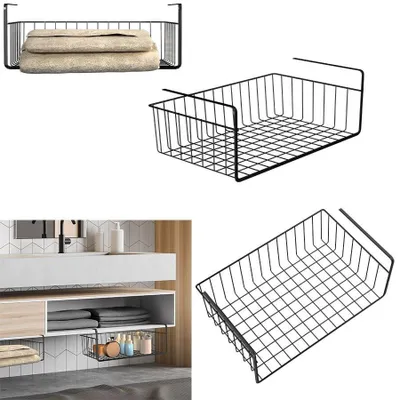 Image de Omgoods - Lot de 2 paniers suspendus pour rangement sous les étagères