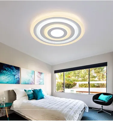 Immagine prodotto di Plafoniera LED XW096, diametro 50 cm, 68W, con telecomando. Colore e intensità della luce regolabili. Paralume in acrilico, classe energetica A+. Plafoniera LED per soggiorno, lampadario, lampada a sospensione, plafoniera, faretto a soffitto