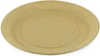 Produktbild von 100 Pappteller rund FF Ø 23 x 1,5 cm kraft braun Snackteller mit Fettbarriere