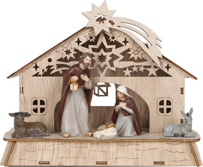 Produktbild von Krippe beleuchtet Heilige Familie