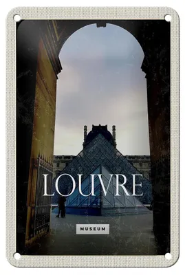 Produktbild von Blechschild Reise 12x18cm Louvre Museum Reiseziel Architektur Schild