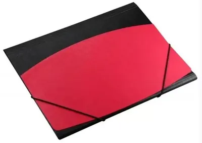 Produktbild von A4-Mappe mit Gummiband, Rindenmuster, schwarz-rot – Titanum