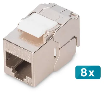 Produktbild von DIGITUS Keystone Cat6A geschirmt 8 Stk. werkzeugfr