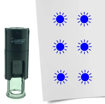 Produktbild von CombiCraft Selbstfärbender Stempel 'Sonne' in der Farbe Blau, Ø10mm
