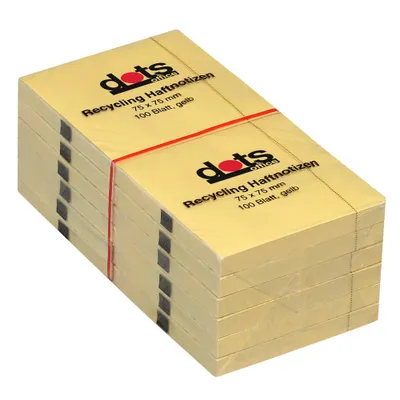 Produktbild von dots Recycling Haftnotizen gelb 12 Blöcke