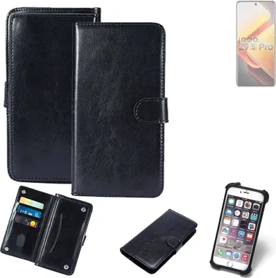 Produktbild von K-S-Trade 360° Hülle kompatibel mit Vivo iQOO Z9s Pro schwarz Kunstleder Case BookCase WalletCase Kunstlederederhülle Handyhülle, Rundumschutz