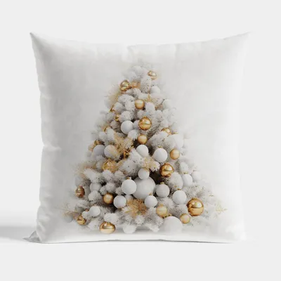Obrázek produktu pro MARKIZETA Vánoční dekorační povlak na polštář 40x40 Velvet white gold Christmas tree PBN159/POP/001/040040/1