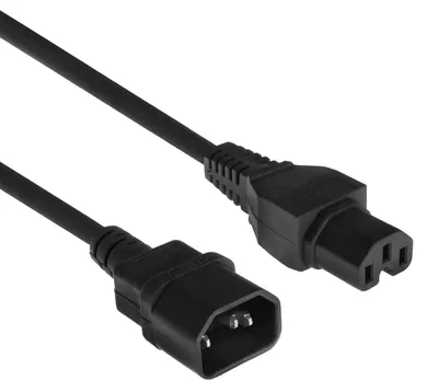 Image de ACT AK5003 Câble d'alimentation Noir 2 m Coupleur C14 Coupleur C15 (AK5003)