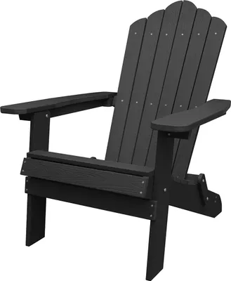 Obrázok produktu pre KOMFOTTEU skladacie kreslo Adirondack, záhradné kreslo so šikmým operadlom a širokými podrúčkami, ergonomické kreslo do 180 kg, skladacie kreslo na balkón, terasu (čierne)