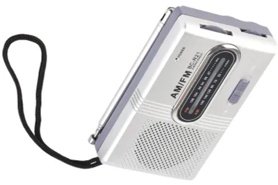 Image de Radio AM FM Long 5W Haut-parleur Durable Radio transistor portable de poche avec prise casque pour la maison et l'extérieur Gris argenté