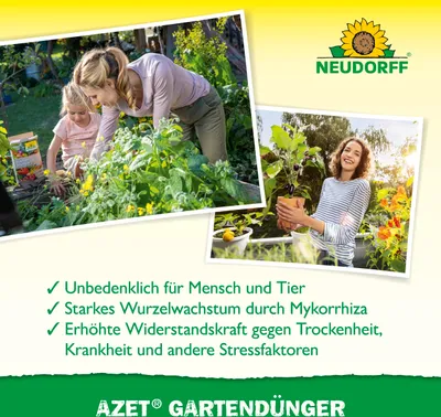 Produktbild von Neudorff Azet UniversalDünger - 2,5 kg organischer Sofort- & Langzeitdünger für Paprika, Tomaten, Möhren und Gartensträucher