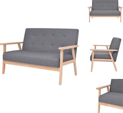 Produktbild von vidaXL Sofa 2-Sitzer Stoff Dunkelgrau -  Sofas