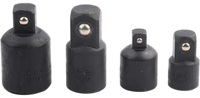 Image de Jeu de douilles d'adaptation, 4 pièces : 1/2" vers 3/8", 3/8" vers 1/4", 3/8" vers 1/2", 1/4" vers 3/8". Acier chrome-vanadium