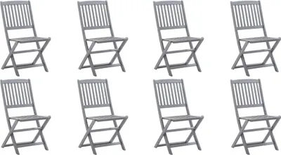 Produktbild von Möbel Klappbare Gartenstühle - Gartenmöbel - Balkonstuhl 8er-set - multifunktional& Moderne - mit Kissen Massivholz Akazie - Stühle für Garten, Balkon CLORIS3800183