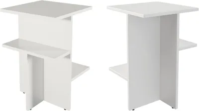 Produktbild von PLATAN ROOM Couchtisch 60 x 40 x 40 cm Beistelltisch Wohnzimmertisch weiß eiche schwarz