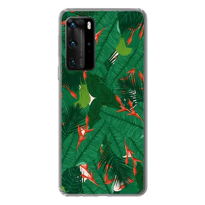 Produktbild von MuchoWow® Handyhülle Schutzhülle Hülle für Huawei P40 Pro Blumen - Blätter - Muster Silikon Softcase Handy Hülle - Schutz