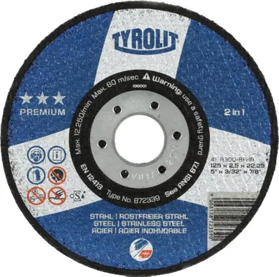 Produktbild von TYROLIT Trennscheibe PREMIUM***, Scheiben-Ø: 115 mm, 563200 115