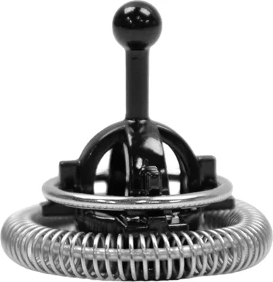 A close-up studio shot of a milk frother attachment.