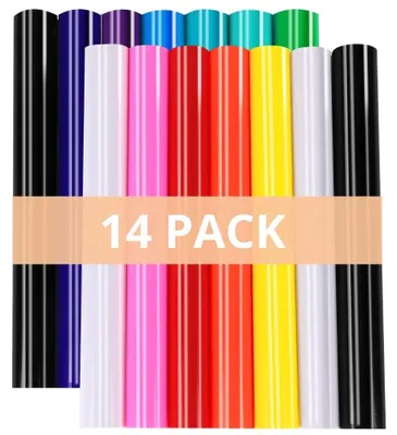 Immagine prodotto di Film adesivo in PVC, lucido, per plotter da taglio – confezione da 14 pezzi – dimensioni 30 x 30 cm