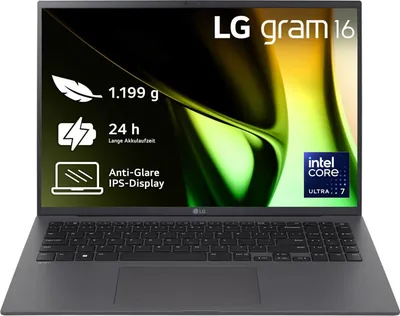 Produktbild von LG gram 16" Core Ultra 7 155H 32GB/2TB SSD Win11 grau 16Z90S-G.AD7CG