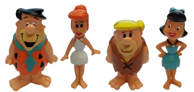 Produktbild von Familie Feuerstein Figuren 6cm (4er Set) Fred Wilma Barney Betty Flinstones