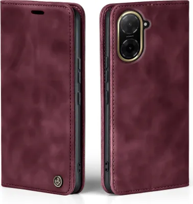 Produktbild von Handy Hülle für Xiaomi Redmi A5 Klapphülle Bookcase Flip Cover Handy Tasche Etui Farbe: Weinrot